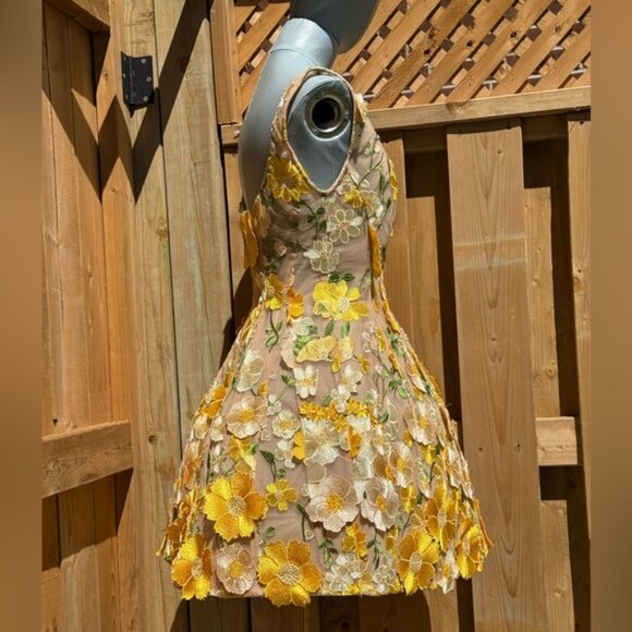 🆕 BRONX & BANCO 🧿 NWOT Jasmine Maraya Structured Mini Dress, Yellow Sz S US 4 - Picture 8 of 16